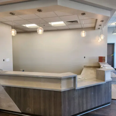 The interior view of the AVECCC Buckeye reception area which is currently under construction
